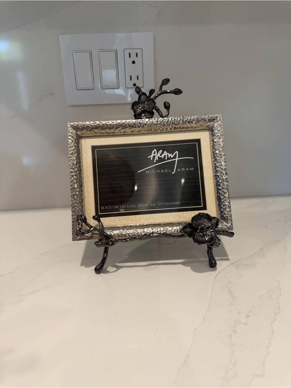 Michael Aram Silver Frame with Black Orchid Accents